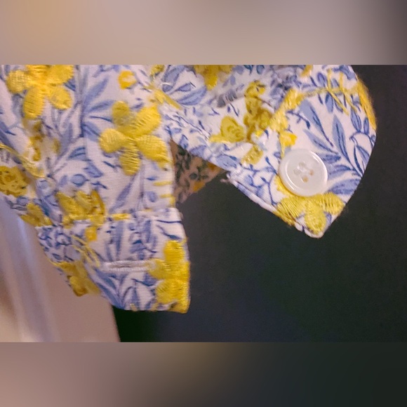 NWOT: Greylin Anthropologie Blue & Yellow Embroidered Floral Tie Dress - Picture 5 of 7